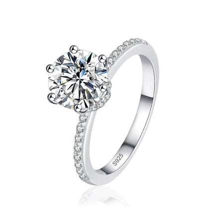 2ct D VVS1 Color Moissanite Engagement Ring For Women 925 Sterling Silver with Gold Plated Rings Wedding Jewelry Bands