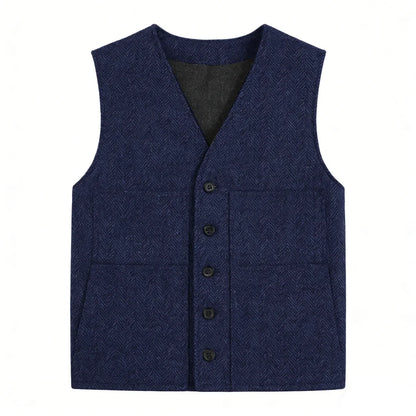 Men Vest Gray V Neck Herringbone Single Button Waistcoat For Wedding Birthday Banquet Party Business Work Daily Men Suit Vest