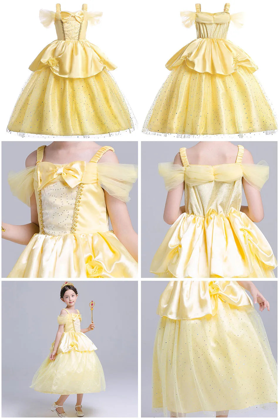 Girls Halloween Belle Dresses Girl Snow White Dress Kids Christmas Carnival Cosplay Clothes Children Princess Costumes