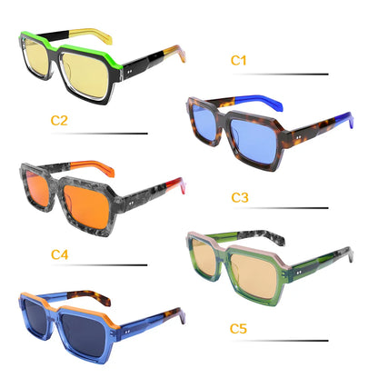 Luxury Design Look Oversized Sunglasses Women Polarized Glasses Trendy Thick Acetate Wide Double Bridge UV400 Retro