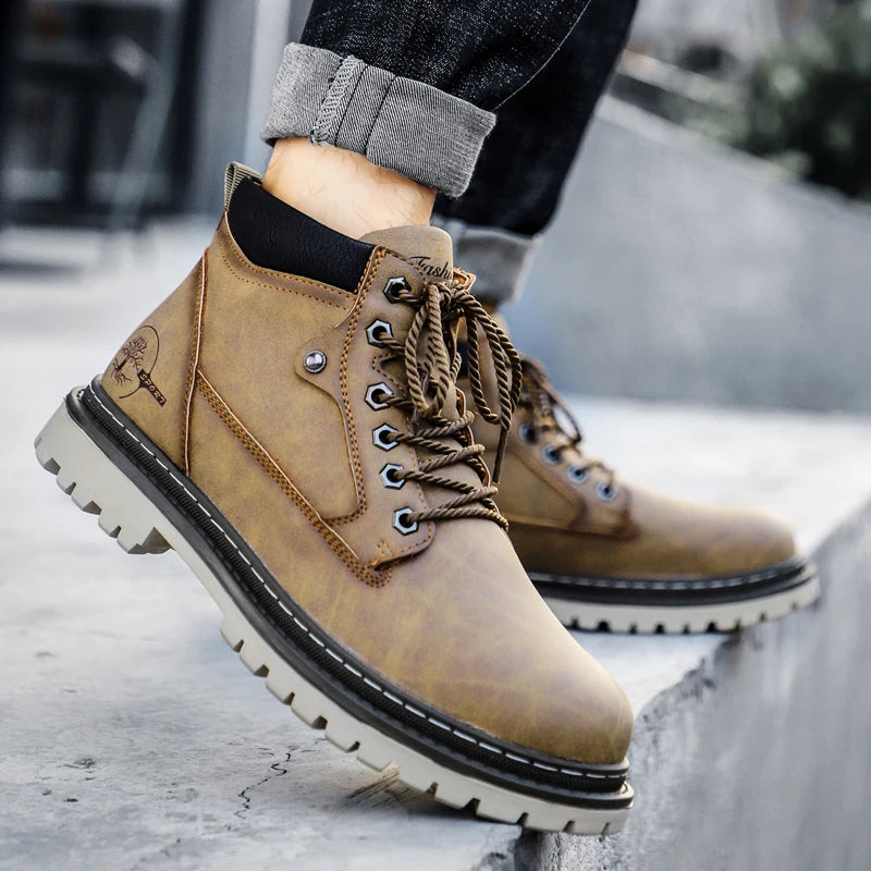 Brand Men Super Warm Snow Boots Winter Men's Ankle Boots Waterproof Short Outdoor Sneakers Autumn Men's Motorcycle