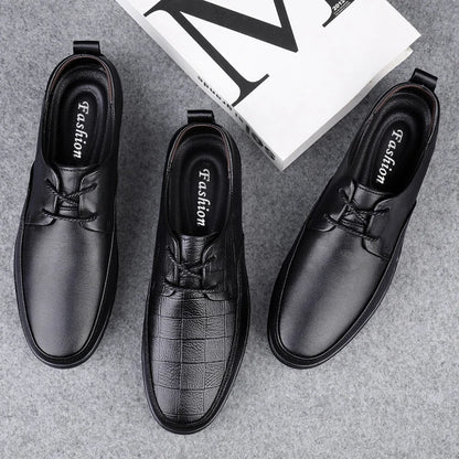Male All-match Outdoor Flats Genuine Leather Men Casual Office Shoes Handmade Men Lace-Up Footwear 2024 New Mens Oxfords Shoes