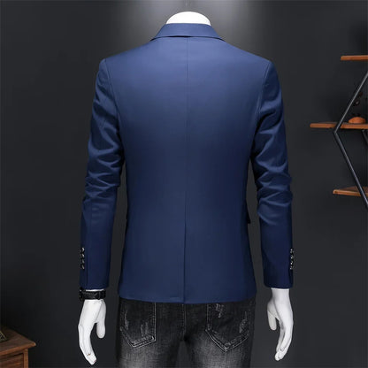 Plus Size 6XL-M Fashion Mens Solid Color Suit Jacket High Quality Business Slim Fit Casual Blazers Formal Social Wedding Tuxedo