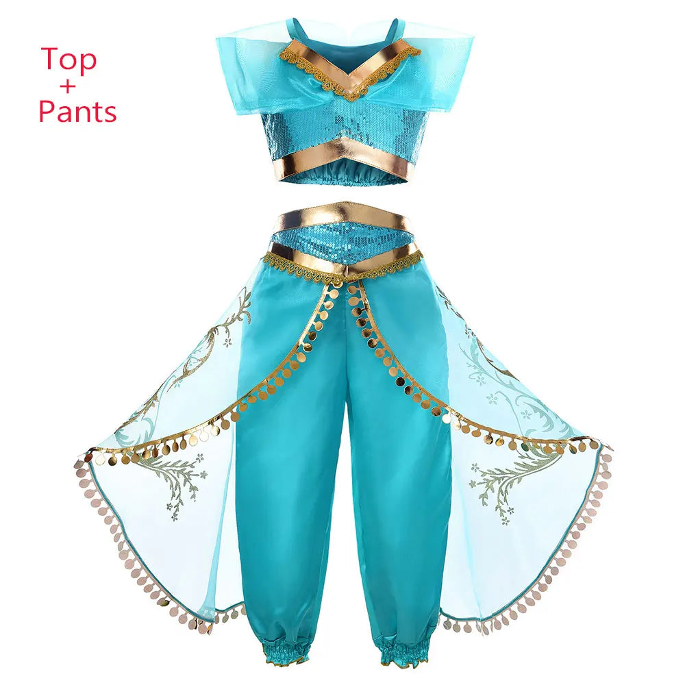2026 Venice Carnival Rio Canaval Costume Play Jasmine Princess Dress up Girls Birthday Party Fancy Aladdin Role Playing Apparel