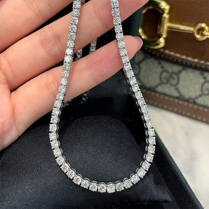Certified Full Moissanite Tennis Necklaces Bracelets For Women Men 100% S925 Silver 3/4/5/6.5mm Lab Diamond Riviera Necklace