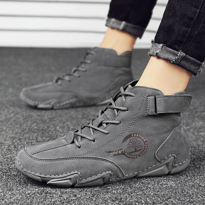 Winter Men Boots Suede Leather With Fur Ankle Boots Men Leisure Boots Keep Warm Western Boots Men Casual Sneakers Bota Masculina