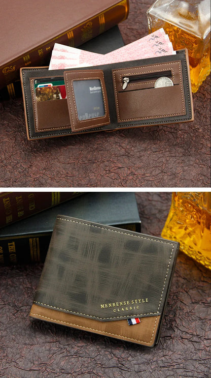 Portefeuilles Homme Mini Porte-monnaie Classique Slim Porte-photo Petit Portefeuille Homme Qualité Porte-cartes Cuir Givré Homme Sacs