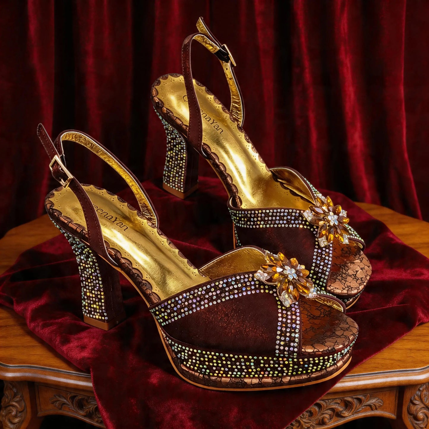 Italian Design Bigger Size Shoes and Bags Set Wedding for Women Bride Ladies High Heel HAND CRAFTED UPPER Shoes with Rhinestone