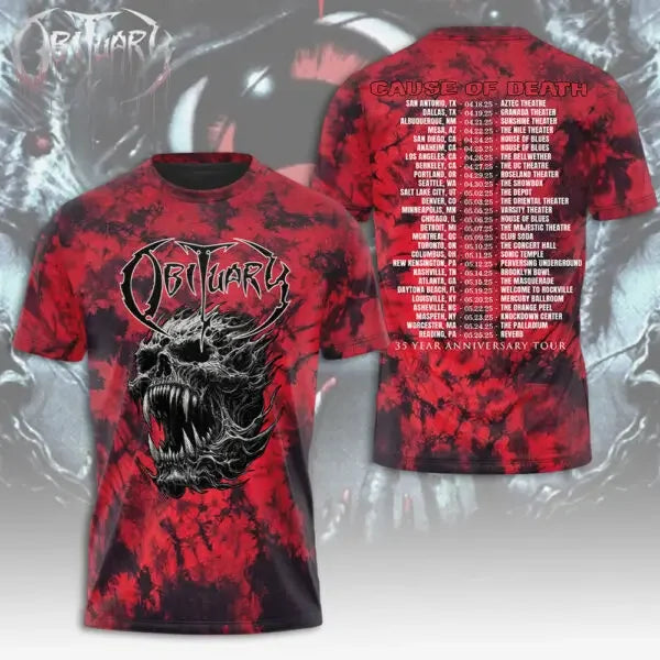 Classic Rock Obituary Album 3D Print T-shirt Summer Unisex Streetwear Men Women Hip Hop Trend Short Sleeve Tee Oversized Y2k Top