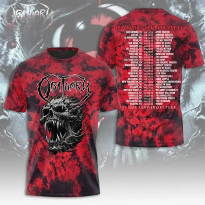 Classic Rock Obituary Album 3D Print T-shirt Summer Unisex Streetwear Men Women Hip Hop Trend Short Sleeve Tee Oversized Y2k Top