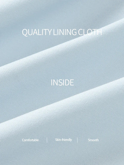 Blue Double-layer Ruffled Linen V-neck Blouse for Women Summer 2025 Slim Flying Sleeve Breathable Lace-up Tops MXE33X1819