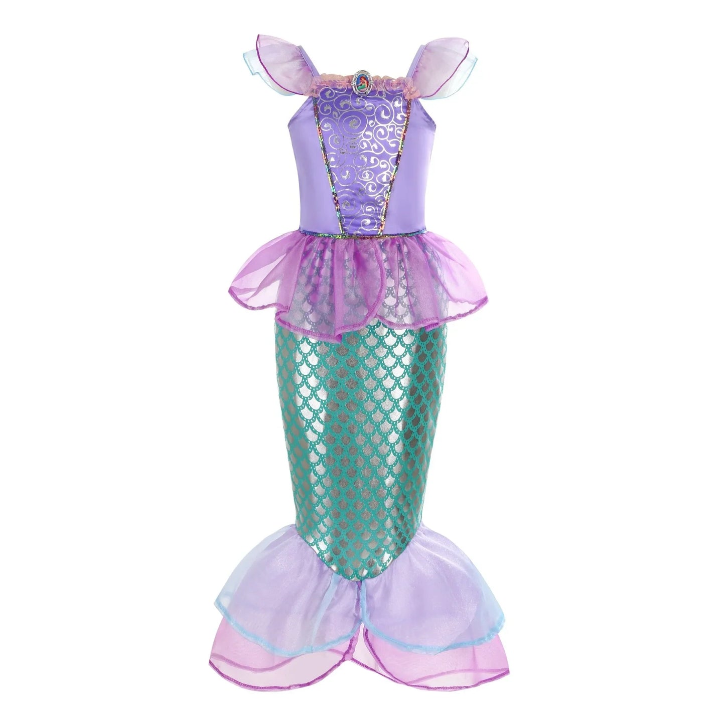 Kid Purple Mermaid Dress Princess Costume Perform Clothes Baby Girl Birthday Party Christmas Cosplay Dress Suit for Girls