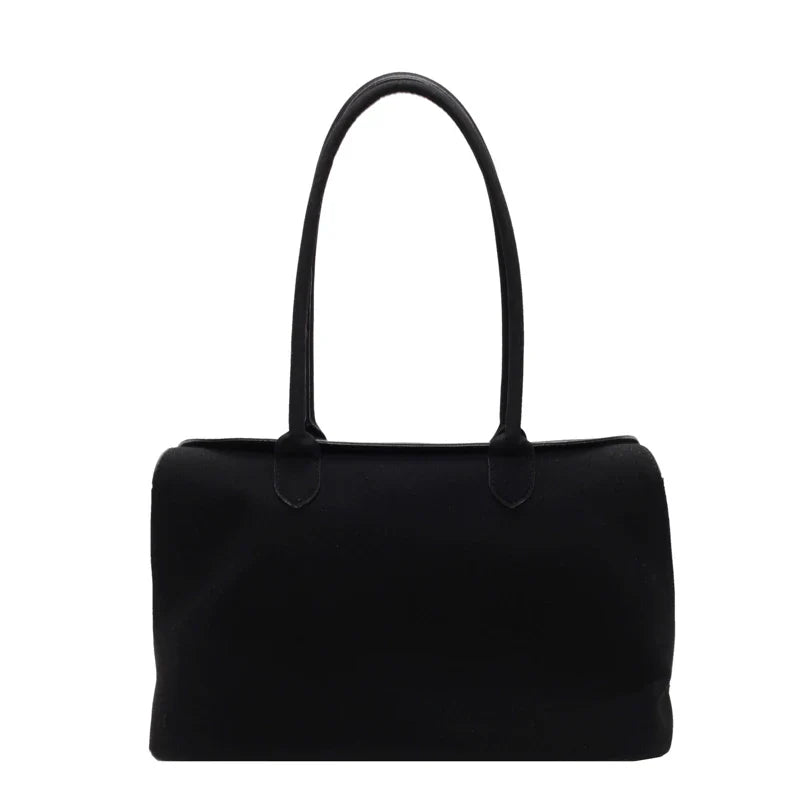 Classic Faux Suede Handbags Women England Style Elegant Shoulder Bags Big Solid Designer Casual Totes Lady Retro Female Packages