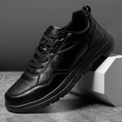 Men's Business Leather Shoes Soft Moccasin Shoes Comfortable Casual Shoes for Men Autumn Solid Black White Men Sneakers