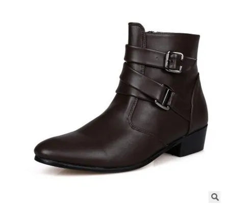 Men Boots Winter Leather Short Boot British Style Shoes Flat Heel Work Boot Motorcycle Short Boots Casual Ankle Shoes sdc3