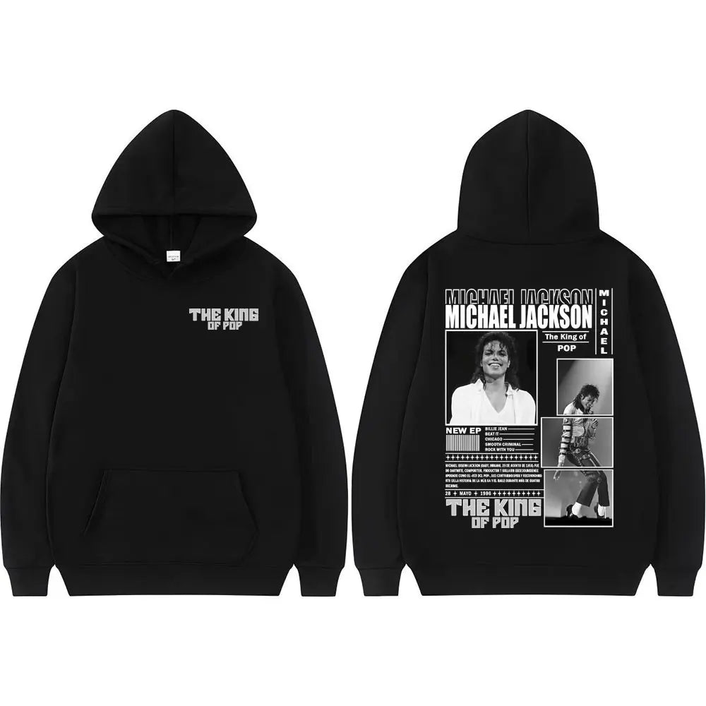 King of Pop Michael Jackson Bad Era Hoodies Men Women Fashion Hip Hop High Street Sweatshirt Fleece Casual Long Sleeve Pullovers