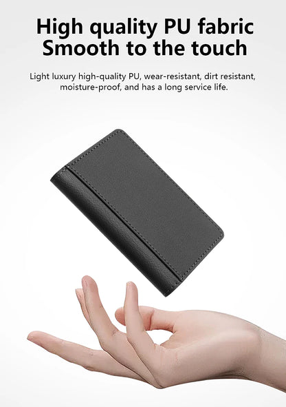 Luxury Leather Magnetic Storage Charge Wallet Bracket For iPhone 16 15 14 13 12 Pro Max Findmy Magsafe With Tracking Anti-theft