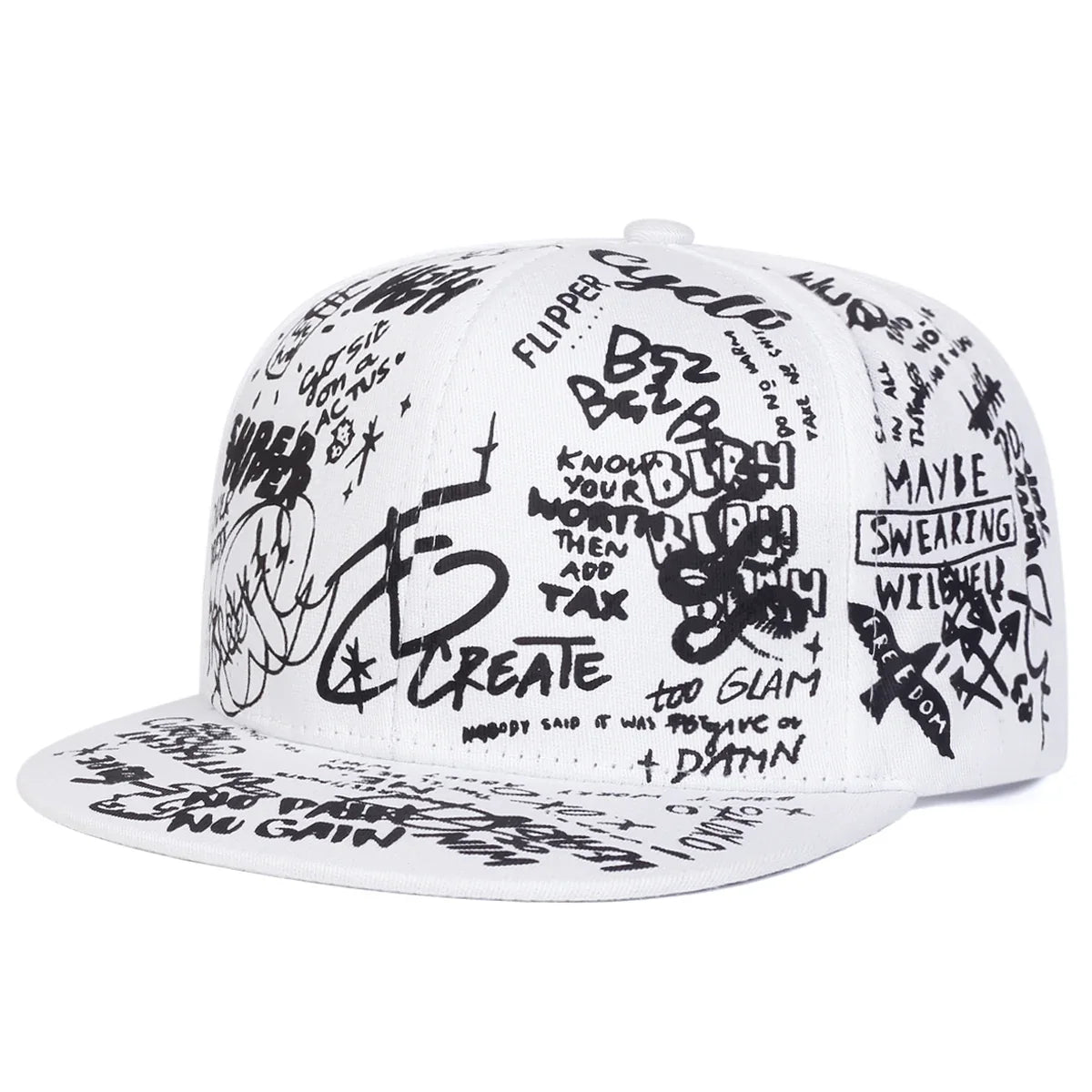 Unisex Colorful Letter Graffiti Printing Hip-hop Hats Spring Autumn Outdoor Adjustable Casual Baseball Caps Sunscreen Hat