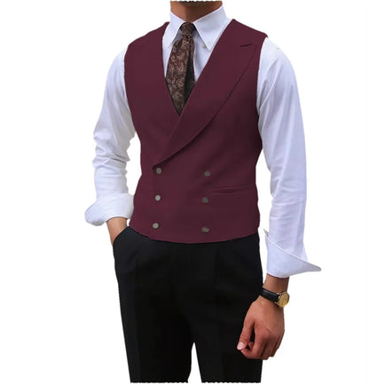 Fashion Solid Vests for Men Casual Style Sleeveless Male Fashion Waistcoat 1 Piece Slim Fit Beach Prom Party Suits Vest
