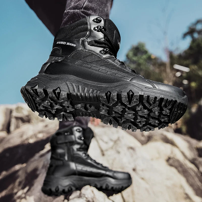 2025 Fashion Men's Desert Combat Boots Outdoor Non-slip Hiking Shoes Waterproof Men's Work Boots Men Tactical Boots Ankle Boots