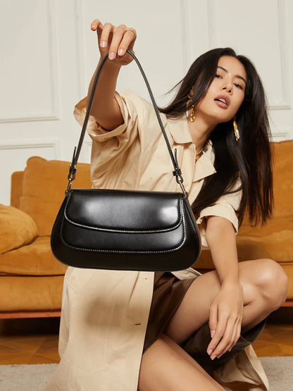 crossbody bags underarm cowhide Genuine leather handbags women vintage shoulder bag female luxury bags womens high quality 2026