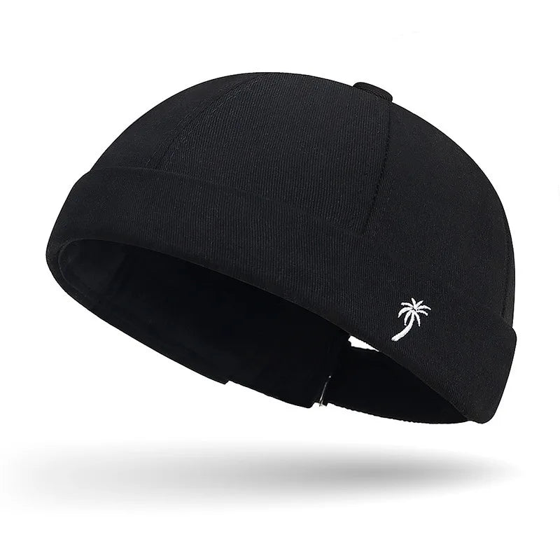 Brimless Hat for Men Women Cotton Classic Solid Color Beanie Beaded Hip Hop Hat for Outside Cycling Riding Activities