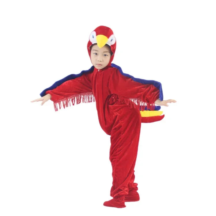 Kids Adults  Animal Bird Oriole Parrot Swallow Eagle Woodpecker Cosplay  Fancy Dress Jumpsuit Costume Gifts Set Halloween