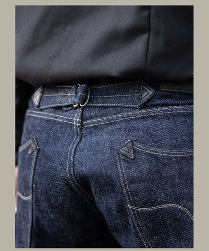 Red Tornado NOIR 18oz Indigo Selvedge Denim Jeans One-wash with Cinch-Back and Arcuate Stitching