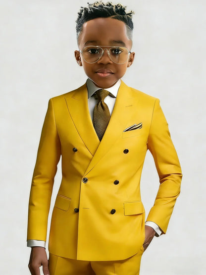 Many Colors Boys Slim Fit Suits 2 Pieces Jacket Pants Banquet Party Wear Long Sleeve Handsome Kids Suit Set Wedding Outfit