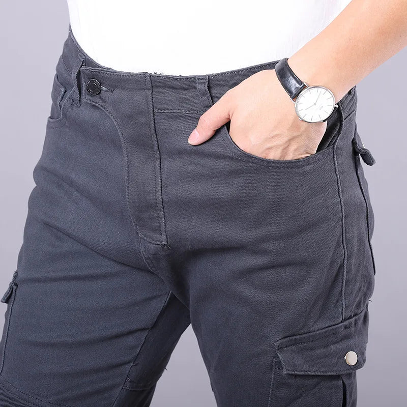 New Men's Winter Riding Motorcycle Cargo Pants Male Outdoor Riding Jeans Moto Protective Gear With Hip Knee Gear Long Trousers