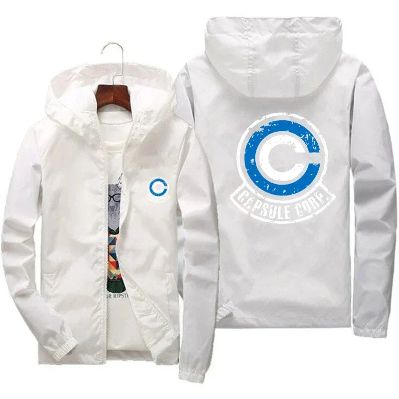 Capsule Corp Cool Dynocaps Anime Gym Men's Hooded Sports Shirt Men's Spring and Autumn Hooded Fishing Outdoor Sports Jacket