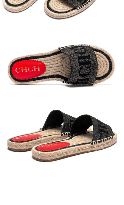 Slippers Women's  Simple and Comfortable Handmade Hemp Bottom Sandals Beach shoes