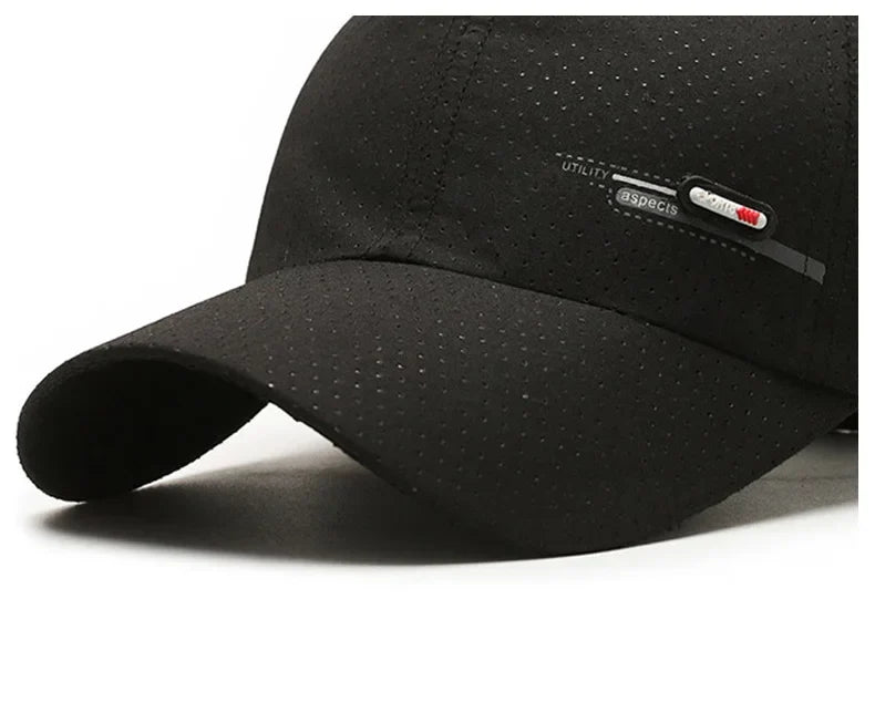 Summer Small Leather Label Quick-dry Baseball Cap Outdoor Sports Running Duck Cap Fashion Trend Simple Hat Men
