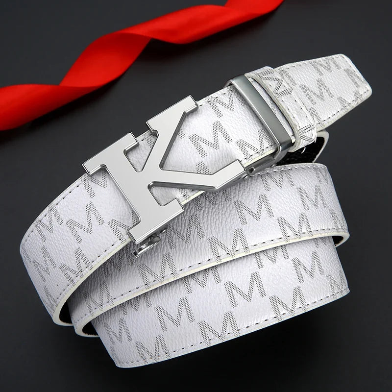 Luxury brand fashionable leather business men belt alloy high-quality casual belt for men jeans versatile youth trend belts men