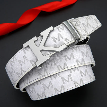 Luxury brand fashionable leather business men belt alloy high-quality casual belt for men jeans versatile youth trend belts men