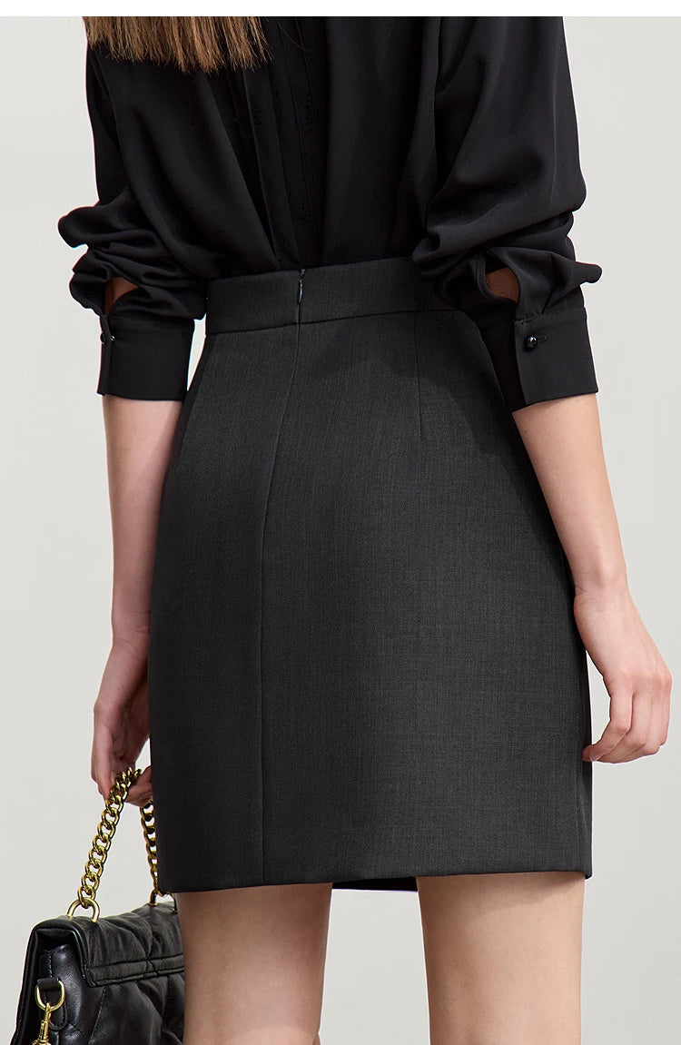 Mini Skirt 2026 Spring New Elegant Commuter Versatile Short Skirt A-Line Color-blocking Splicing Women's Clothing 12621021