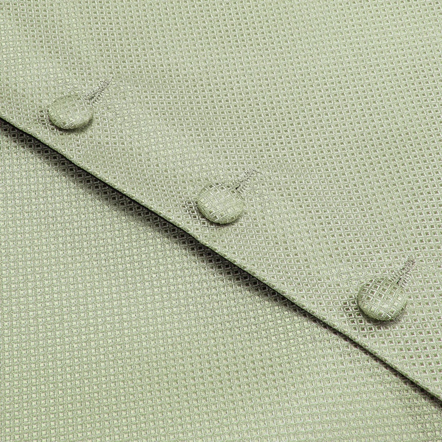 Silk Mens Suit Vests 4PC Woven Sage Green Solid Waistcoat Tie Pocket Square Cufflinks Business Wedding Dress Waist Jacket