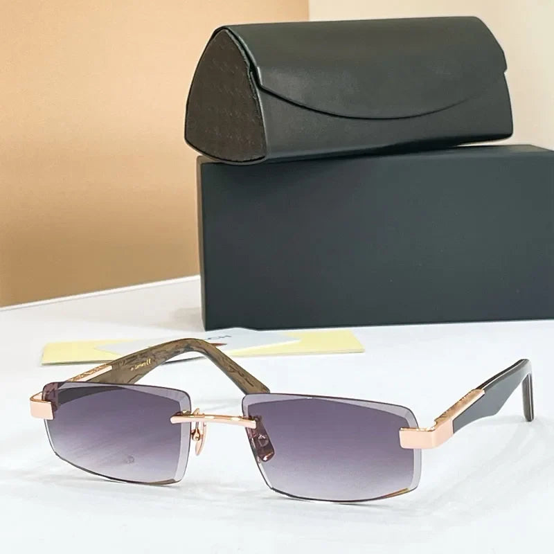 High Quality THE ARTIST II Rectangle Rimless Sunglasses Gradient Germany Design UV400 for Men Women Classcical Vintage Glasses