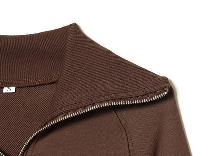 Flare Pants Sets for Women 2 Pieces Fleece High Waist Woman Trousers Sets Zipper Cropped Women's Jacket Streetwear Outfits