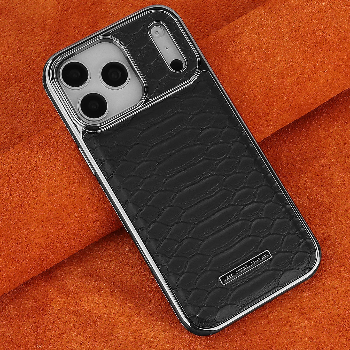 Luxurious And Stylish Snake Patterned Leather Phone Case, For IPhone 17 16 15 Pro Max 17Air Protective Case, With Flannel Lining
