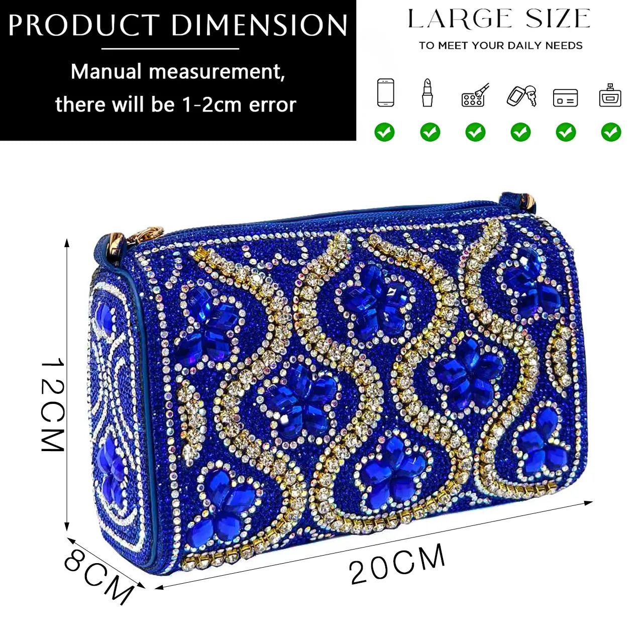 2024 Elegant Rhinestone Pointed-Toe Pumps With Matching Bag Set Large Capacity Bag for Women's Party High Heels