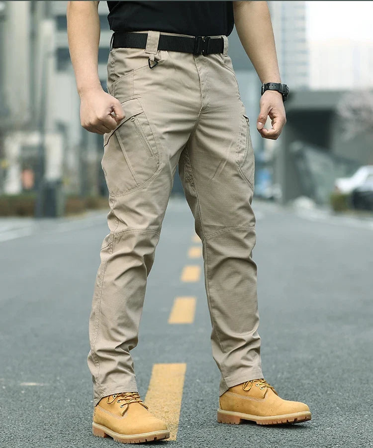 Men's Tactical Cargo Pants Military Style Joggers with Multiple Pockets Outdoor Elastic Waist for Spring Autumn Hiking Camping