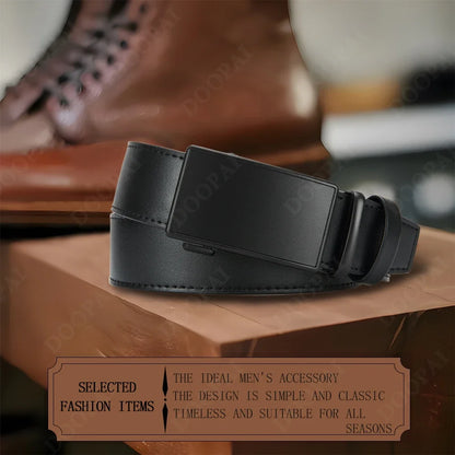 Metal Sand Surface Automatic Film Buckle, High-quality Cowhide Men's Premium Business Waist Belt/belt, Color Optional