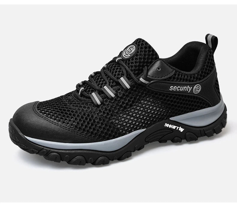 spring breathable work shoes summer mesh lightweight safety shoes steel toe work sneakers anti puncture industrial shoes for men