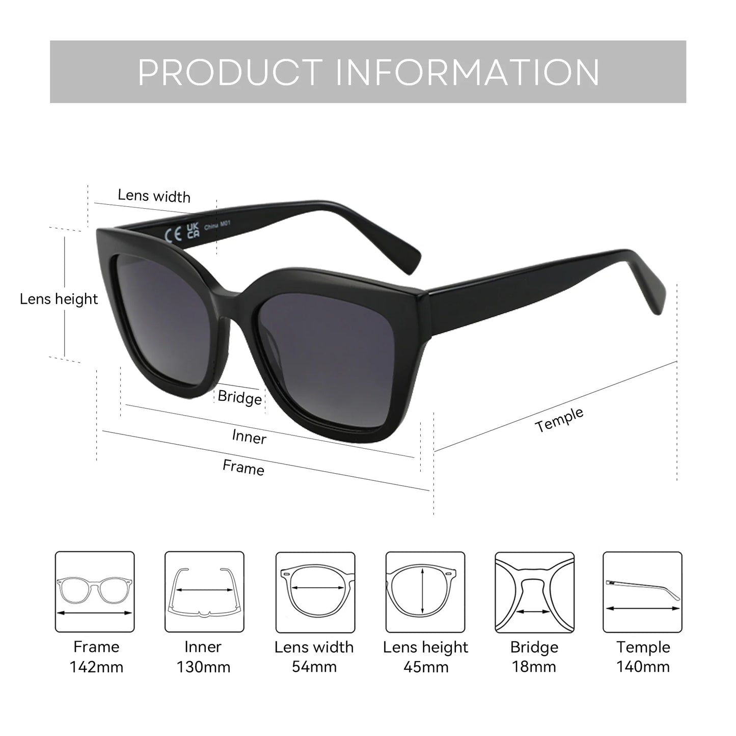 Butterfly Prescription Sunglasses Handmade Acetate Polarized Myopia Sun Glasses Square Optical Shades for Women