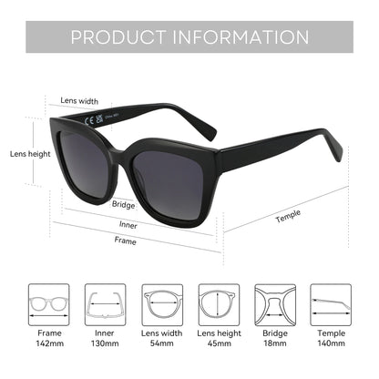 Butterfly Prescription Sunglasses Handmade Acetate Polarized Myopia Sun Glasses Square Optical Shades for Women