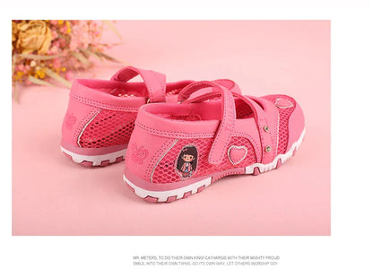Girls Sandals Gladiator Cartoon Soft Children Non-slip Beach Shoes Kids Summer Floral Sandals Princess Shoes Fashion Cute