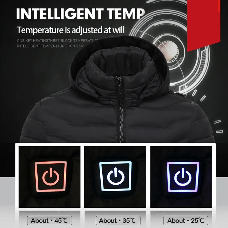21 Areas Heated Jacket Women's Warm Vest USB Men's Heating Jacket  Waterproof Winter Heated Jackets Ski Clothing Coat Heated