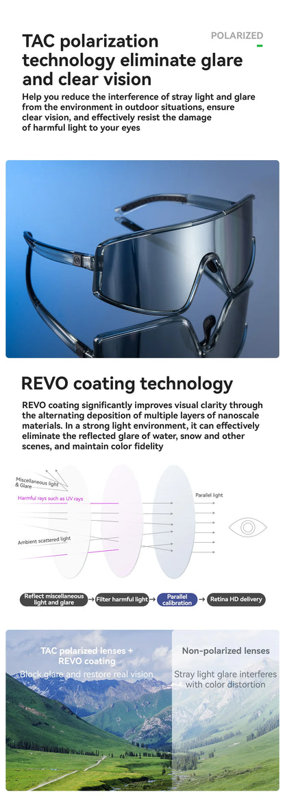 Outdoor Cycling Sunglasses Polarized UV400 Driving Eyewear Bicycle Goggles Non-slip Anti-fog Photochromic Glasses