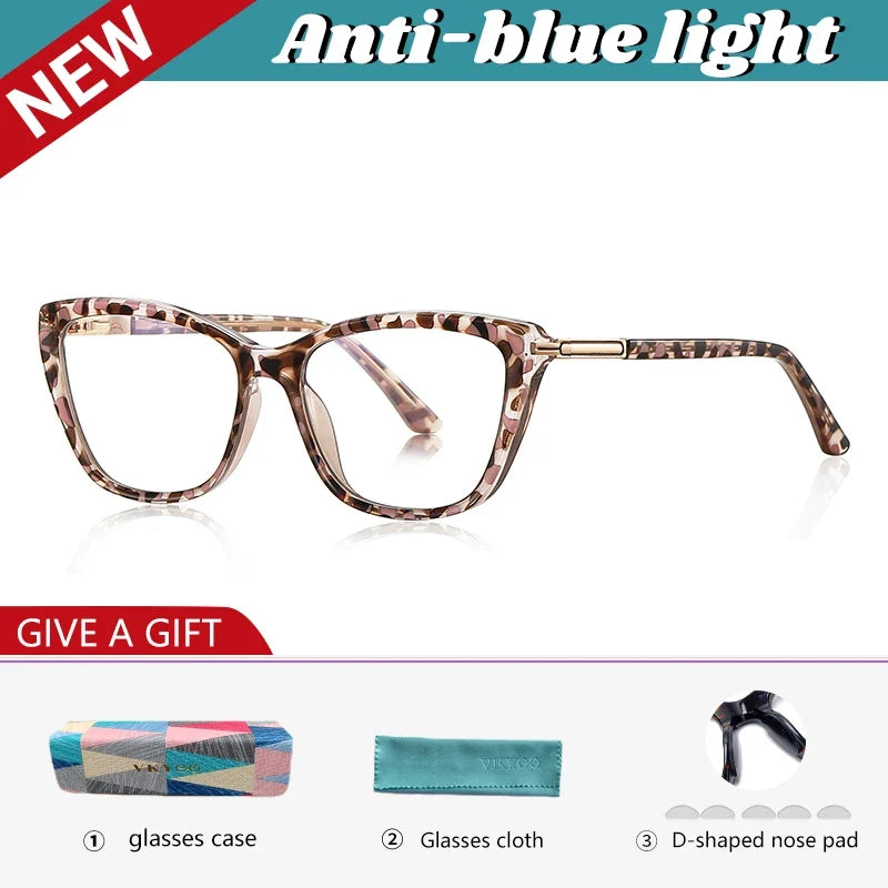 Simple Classic Butterfly Personalized Design Women's Anti-Blue Light Reading Glasses Customizable Prescription  PFD2233